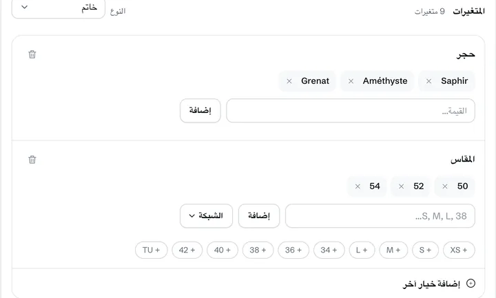 خاتم في BrandFlow OS: أحجاره ومقاساته