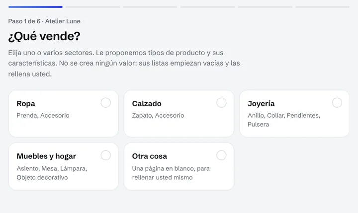 La pregunta del primer día: ¿qué vende? Ropa, calzado, joyería, muebles y hogar, otra cosa.