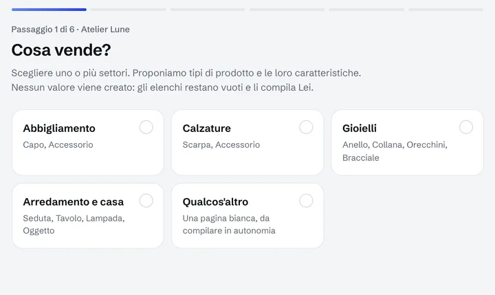 La domanda del primo giorno: cosa vende? Abbigliamento, calzature, gioielli, arredamento e casa, qualcos'altro.
