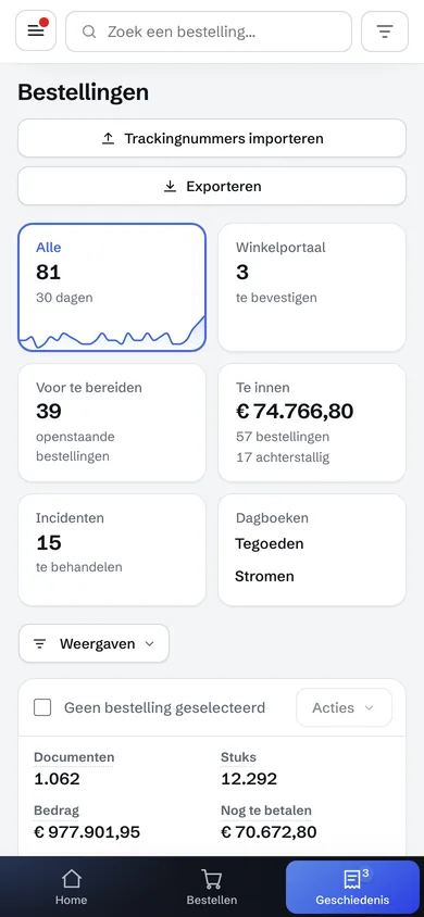 De kassa op een telefoon