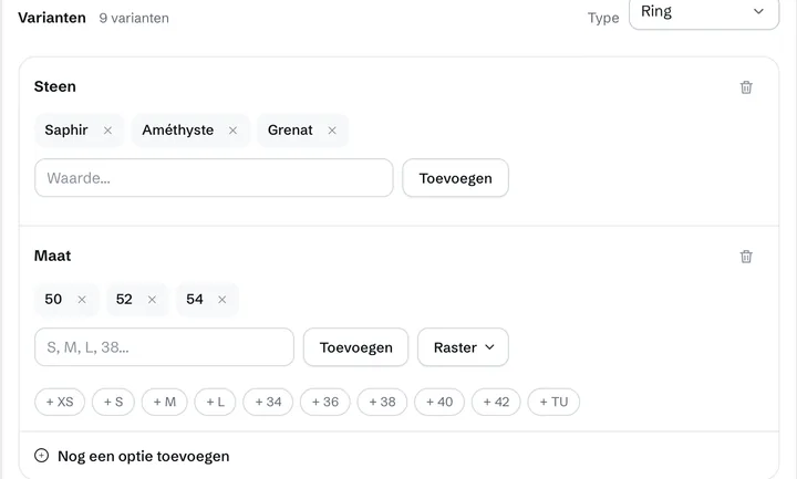 Een ring in BrandFlow OS: de stenen en ringmaten