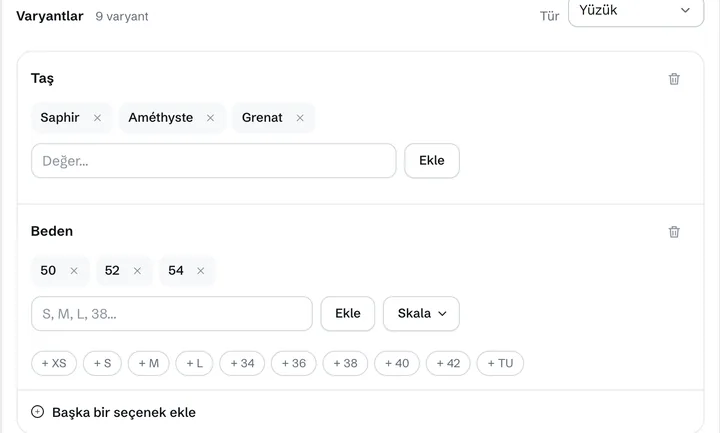 BrandFlow OS içinde bir yüzük: taşları ve yüzük ölçüleri