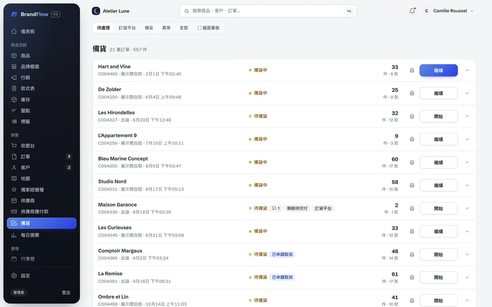 訂單備貨清單
